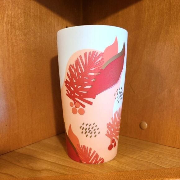 Starbucks 2019 Ceramic Holiday Traveler Tumbler 12oz Pink Pine Berries - Picture 3 of 8